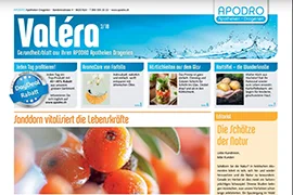 Titelseite einer Ausgabe der Kundenzeitschrift «Valéra» von APODRO